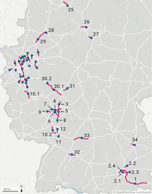 Bild 2: Autobahnprojekte gesamt (vereinfachte Darstellung) (Grafik: BMDV; Quelle: BMDV; Erstellt mit Datawrapper) Bild 2: Autobahnprojekte gesamt (vereinfachte Darstellung) (Grafik: BMDV; Quelle: BMDV; Erstellt mit Datawrapper)
